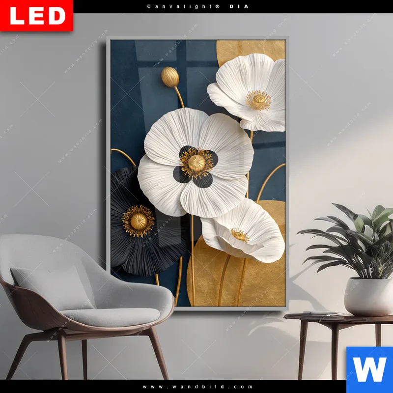 Wechselmotiv Acrylglas Canvalight® DIA | Golden Poppies | Hochformat