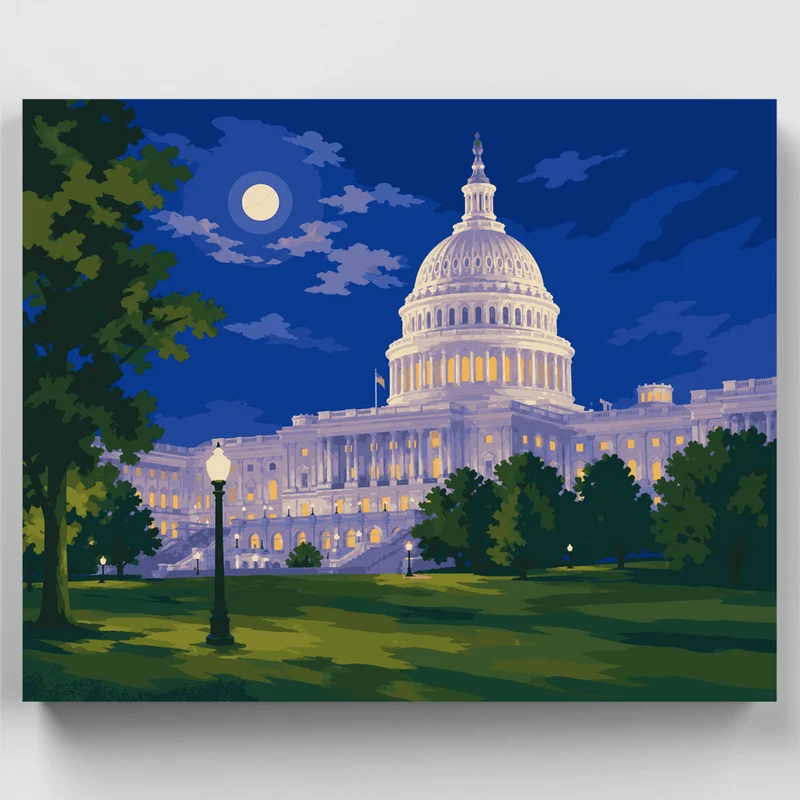 Capitol Dome Moonlight - Paint by Numbers Kit