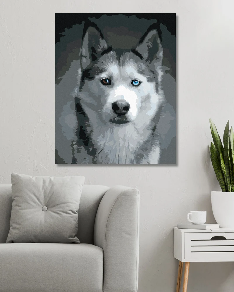 Diamond painting - KOPF EINES HUSKYS