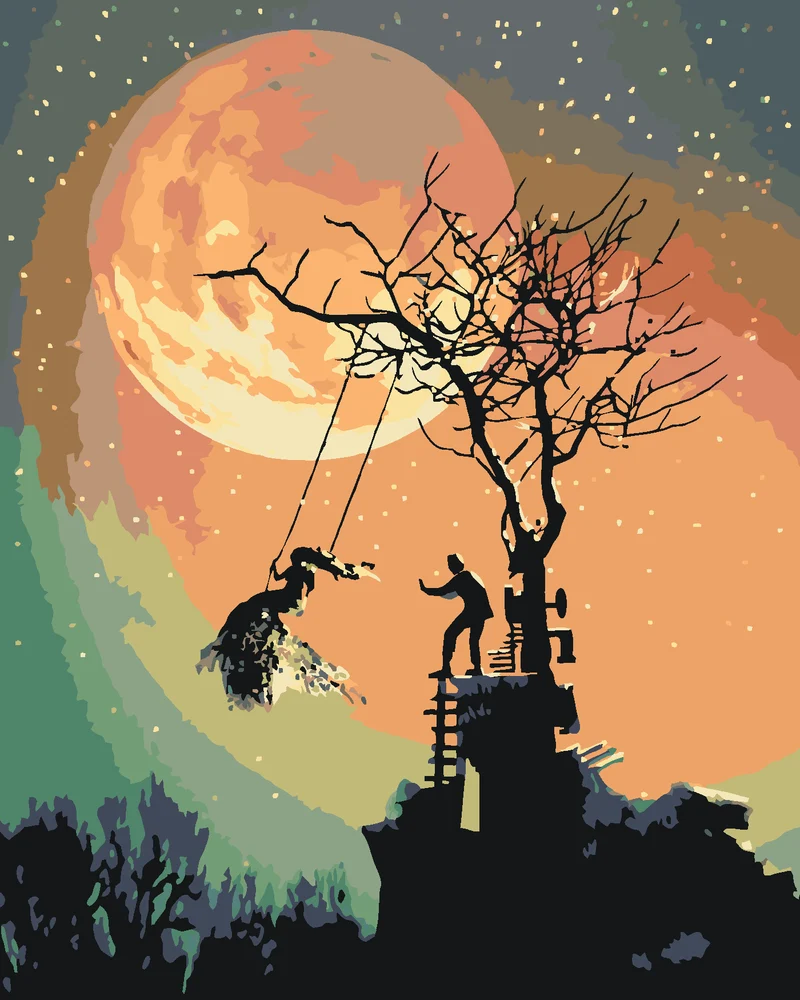 Diamond painting - HALLOWEEN UND DER VOLLMOND