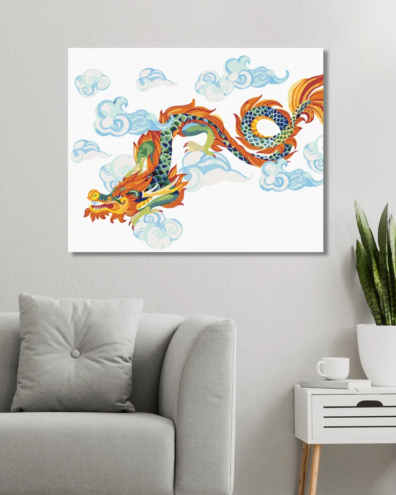 Diamond painting - CHINESISCHER DRACHE AM HIMMEL