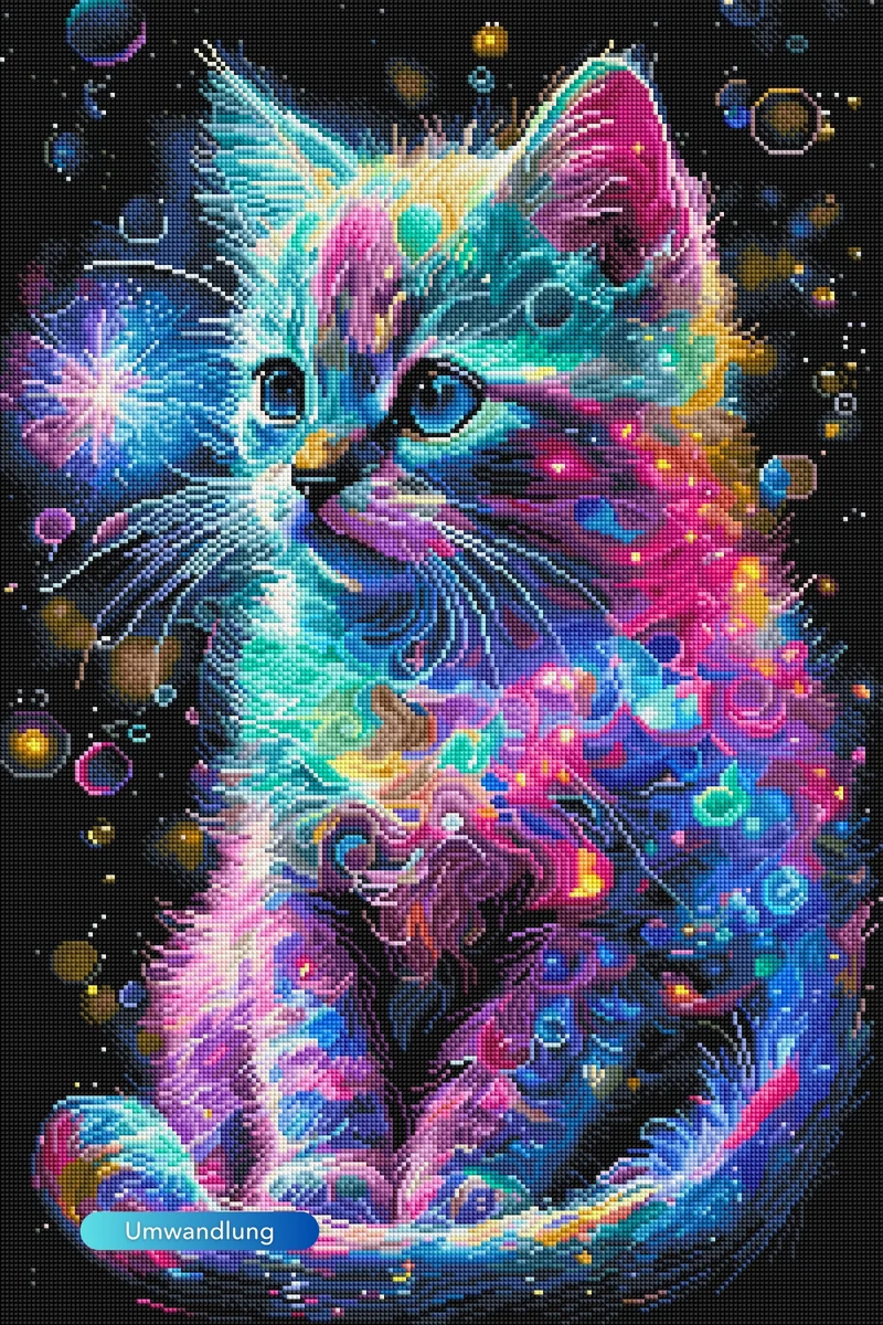 Diamond Painting 100 Farben Special - Kätzchen Kunterbunt