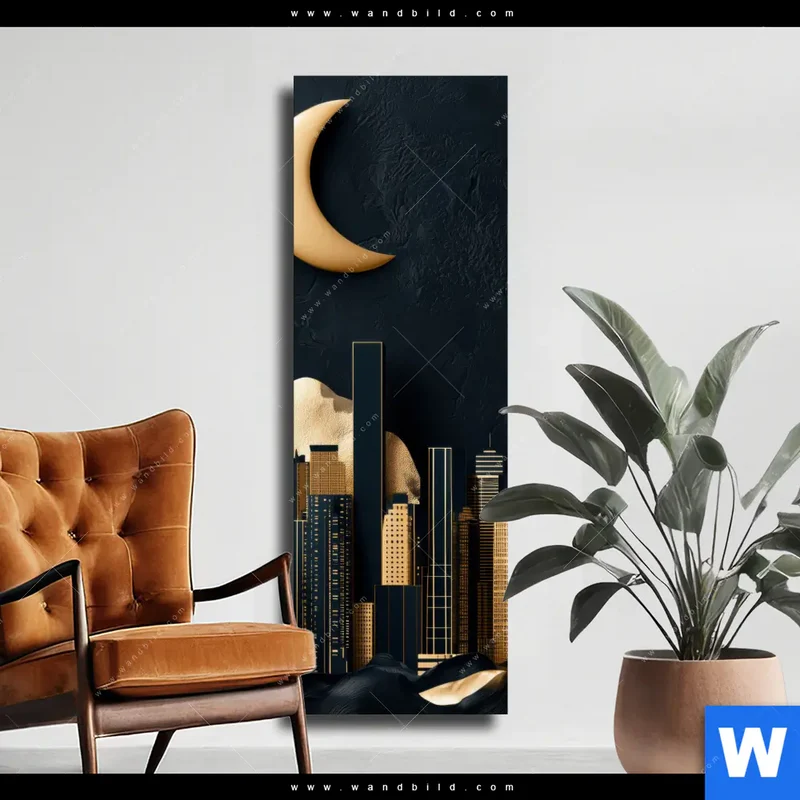 Leinwandbild | Golden City Dreams | Schmal