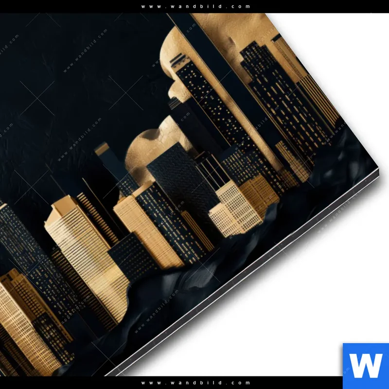 Alu-Dibond Bild | Golden City Dreams | Querformat