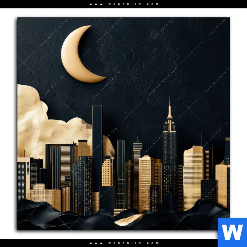 Acrylglasbild | Golden City Dreams | Quadrat