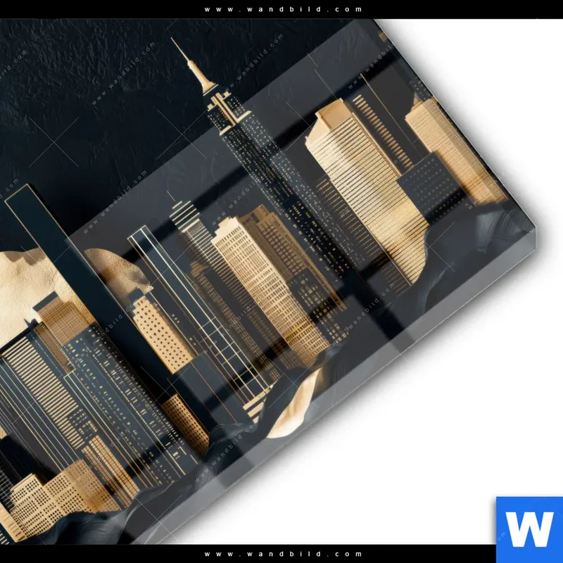 Acrylglasbild | Golden City Dreams | Quadrat