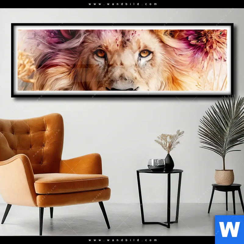 Poster | Florale Stärke – Der Löwe | Panorama