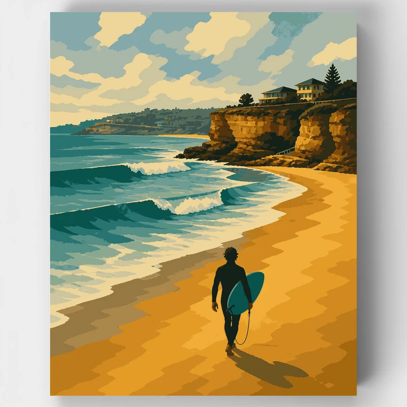 Bondi Beach Surfer - Paint by Numbers Kit