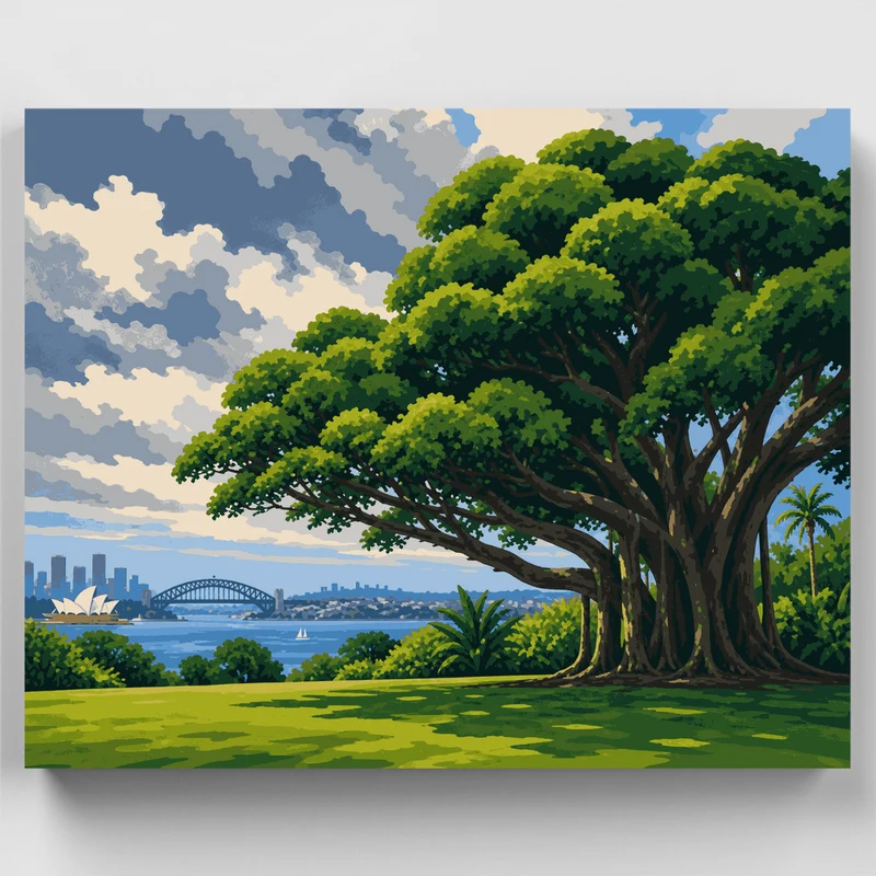 Sydney Harbour Fig Tree - Paint by Numbers Kit