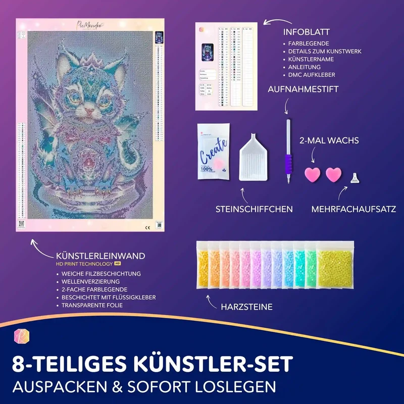 Diamond Painting Leuchtbild Special - Mystical Kitty