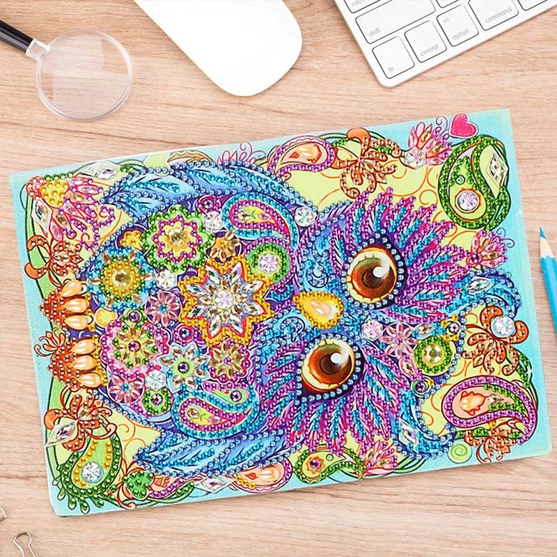 Diamond Painting Notizbuch Eule
