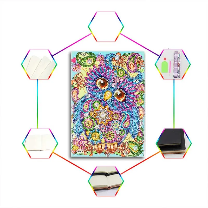 Diamond Painting Notizbuch Eule