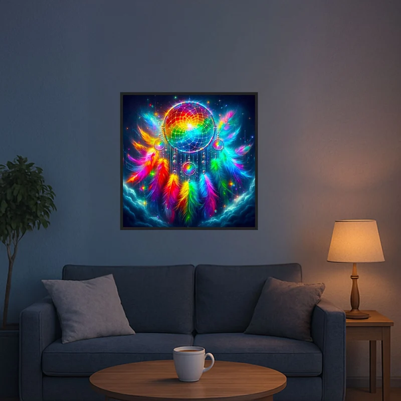Diamond Painting 100 Farben Special - Träumerei im Federspiel