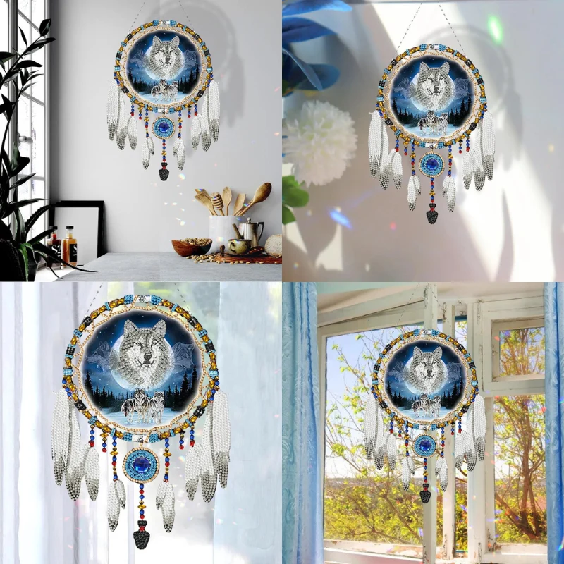Diamond Painting Traumfänger XL - "Wolf of Dreams"