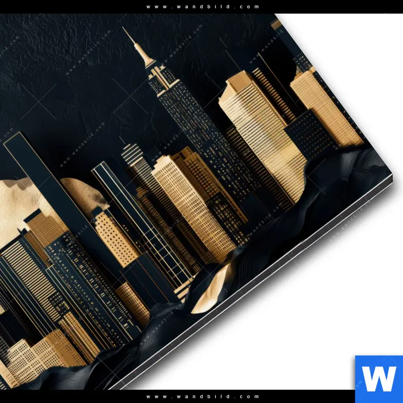 Alu-Dibond Bild | Golden City Dreams | Quadrat