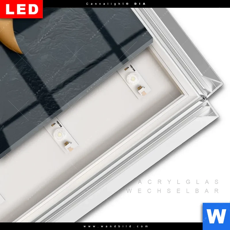 Leuchtbild Acrylglas Canvalight® DIA | Golden City Dreams | Schmal