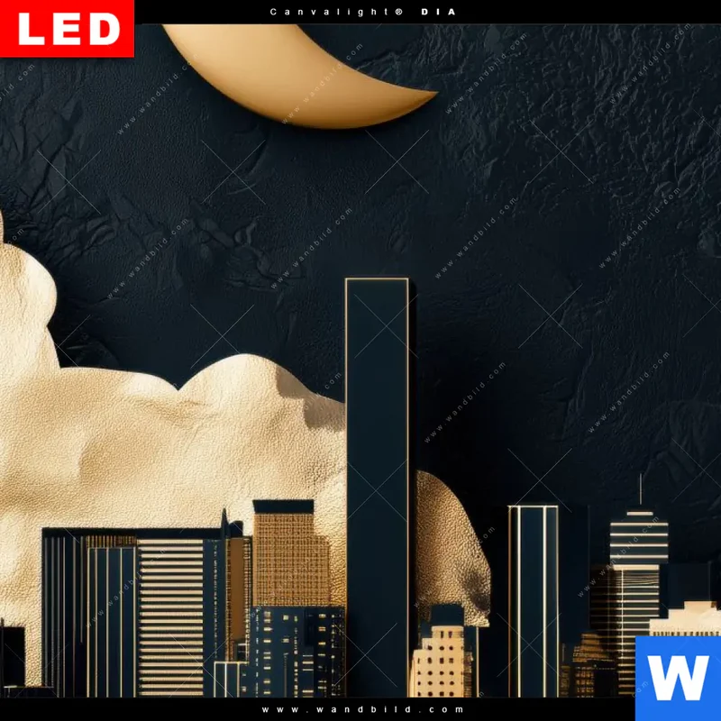 Leuchtbild Acrylglas Canvalight® DIA | Golden City Dreams | Querformat
