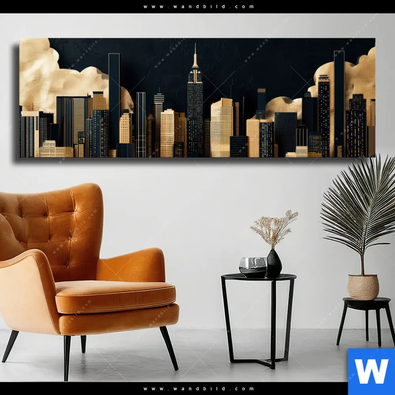 Leinwandbild | Golden City Dreams | Panorama