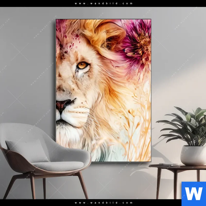 Wechselmotiv | Florale Stärke – Der Löwe | Hochformat