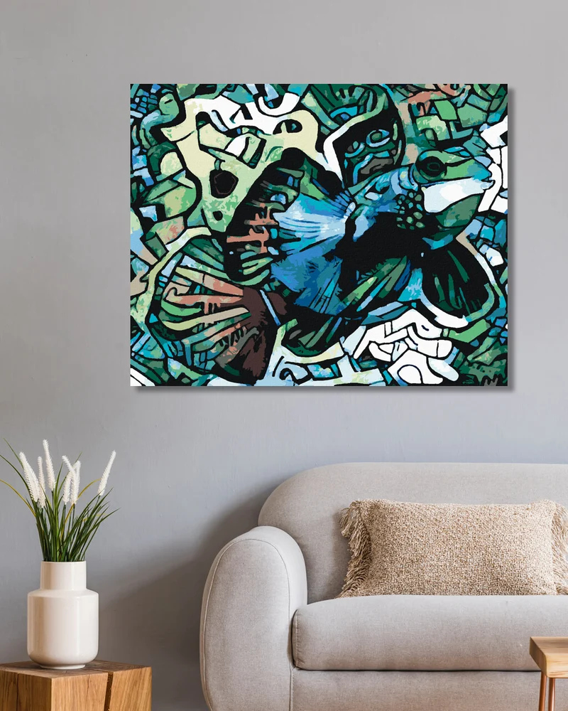 Diamond painting - GRAFFITI FISCH GRÜN