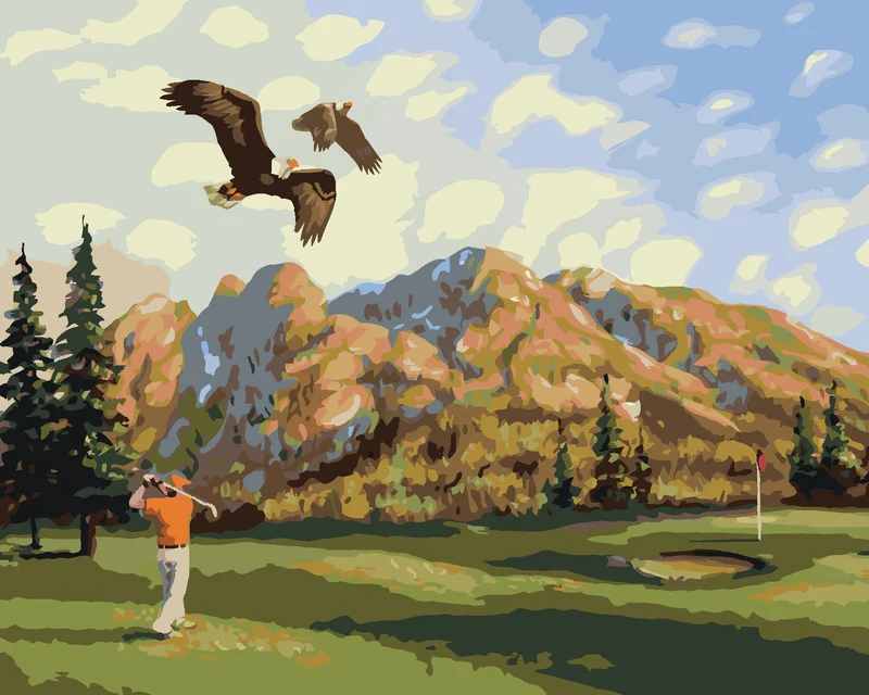 Diamond painting - GOLFER UND ADLER (D. RUSTY RUST)