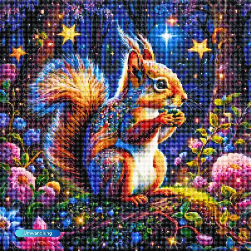 Diamond Painting - Eichhörnchen im Zauberwald