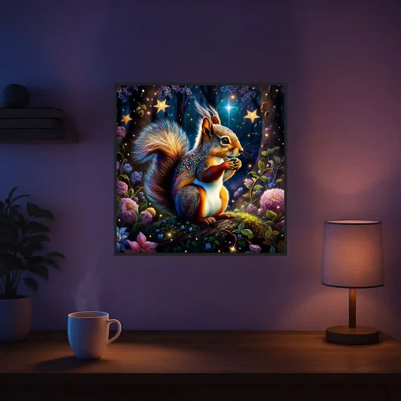 Diamond Painting - Eichhörnchen im Zauberwald