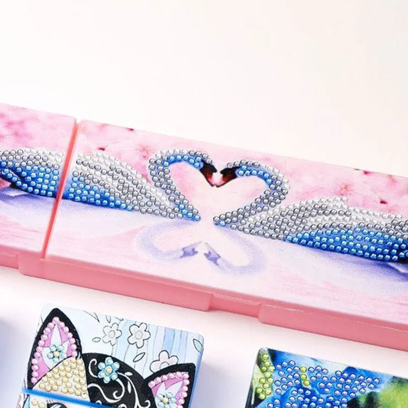 Diamond Painting Stiftebox Schwan Herz