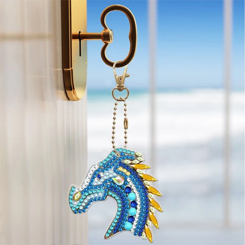 5D Diamond Painting Schlüsselanhänger Drachen 5 Stück