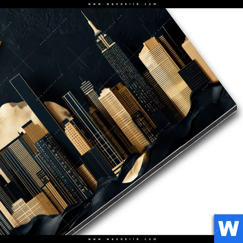 Alu-Dibond Bild | Golden City Dreams | Rund