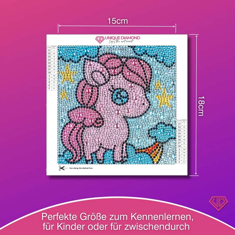5D Diamond Painting Sternenschweif-Einhorn mit Strasssteinchen