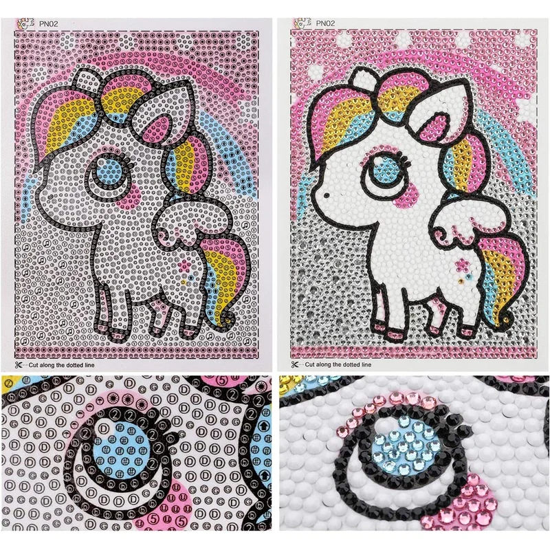 5D Diamond Painting Glitzer-Einhorn Luna mit Strasssteinchen