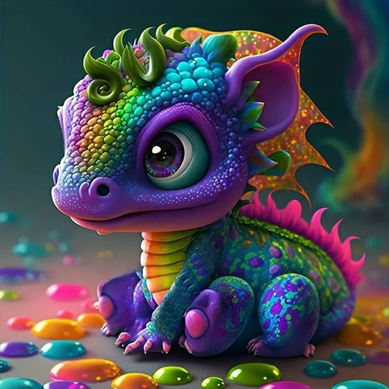 5D Diamond Painting – Colorful Dragon