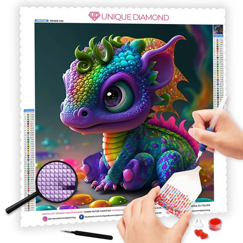 5D Diamond Painting – Colorful Dragon
