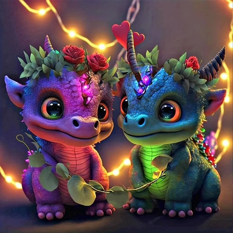 5D Diamond Painting – Dragon Love