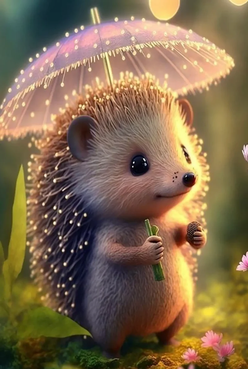 Diamond Painting - Igelchen im Sonnenlicht