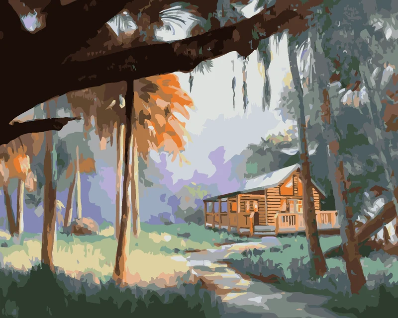 Diamond painting - HÜTTE IN DER NATUR (D. RUSTY RUST)