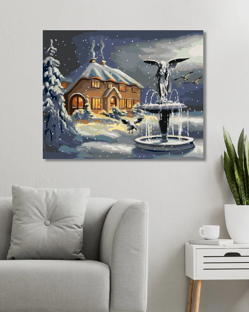 Diamond painting - SPRINGBRUNNEN IM WINTER (D. RUSTY RUST)