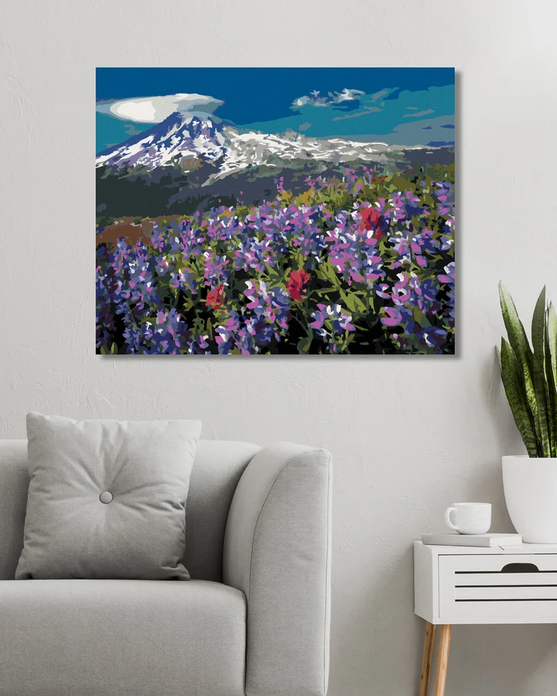Diamond painting - LILA BLUMEN IN DEN BERGEN (DENNIS FRATES)