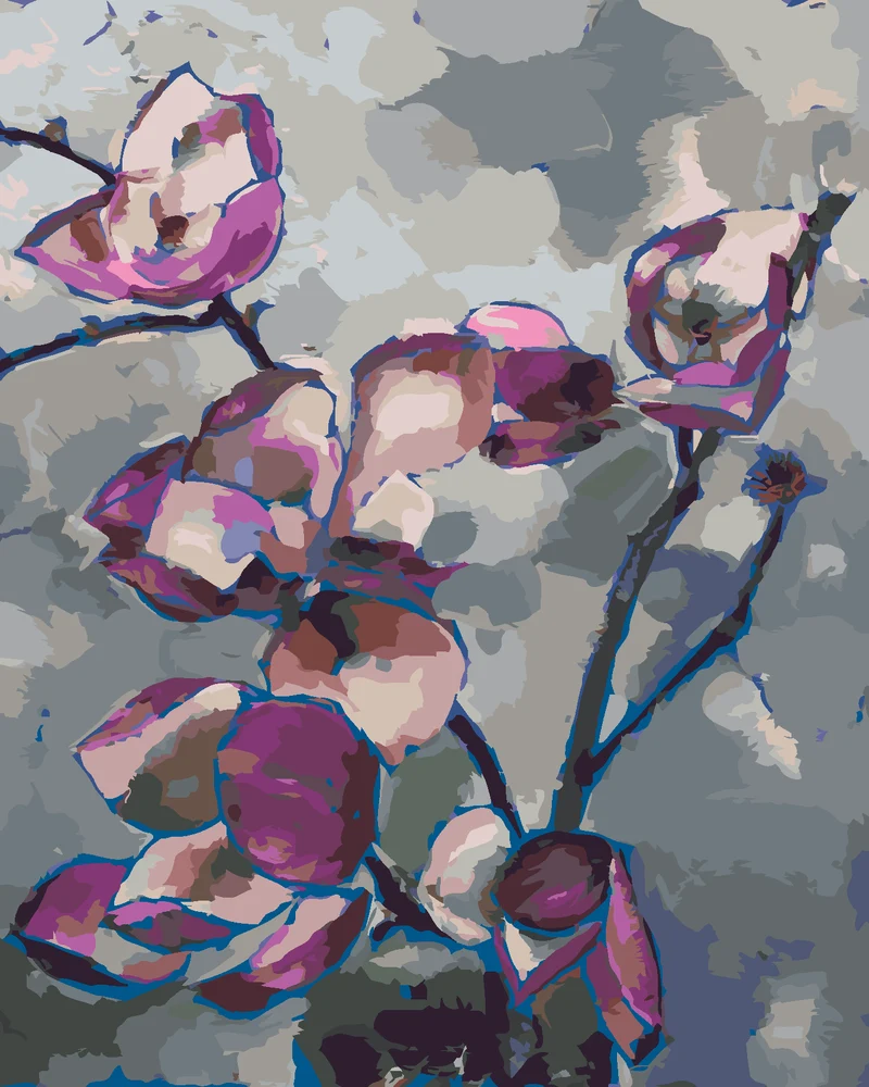 Diamond painting - VIOLETTE MAGNOLIEN