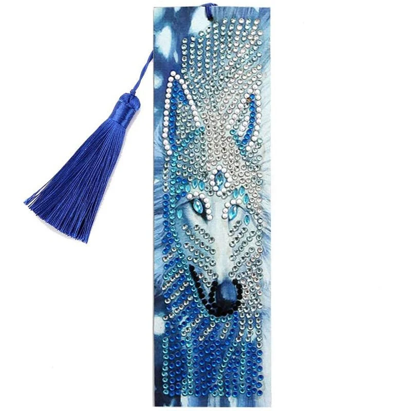 Diamond Painting Lesezeichen Wolf