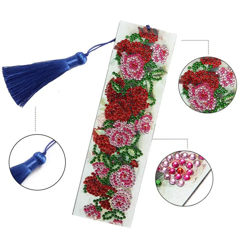 Diamond Painting Lesezeichen Rosen
