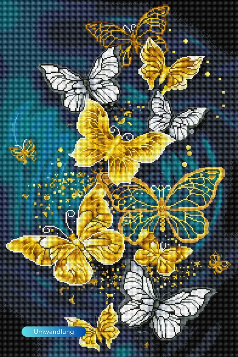 Diamond Painting Multi Special - Goldene Schmetterlinge