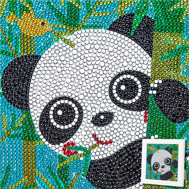 5D Diamond Painting Bambini der Bambus-Panda mit Strasssteinchen