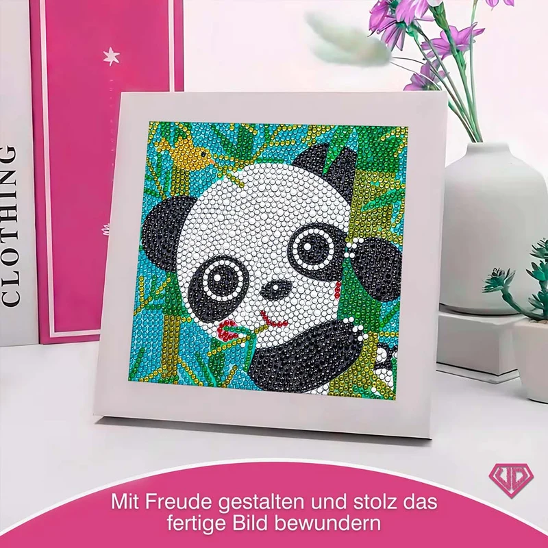 5D Diamond Painting Bambini der Bambus-Panda mit Strasssteinchen