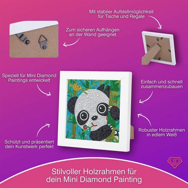 5D Diamond Painting Bambini der Bambus-Panda mit Strasssteinchen