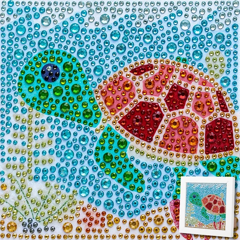 5D Diamond Painting Korallia die Meerschildkröte mit Strasssteinchen
