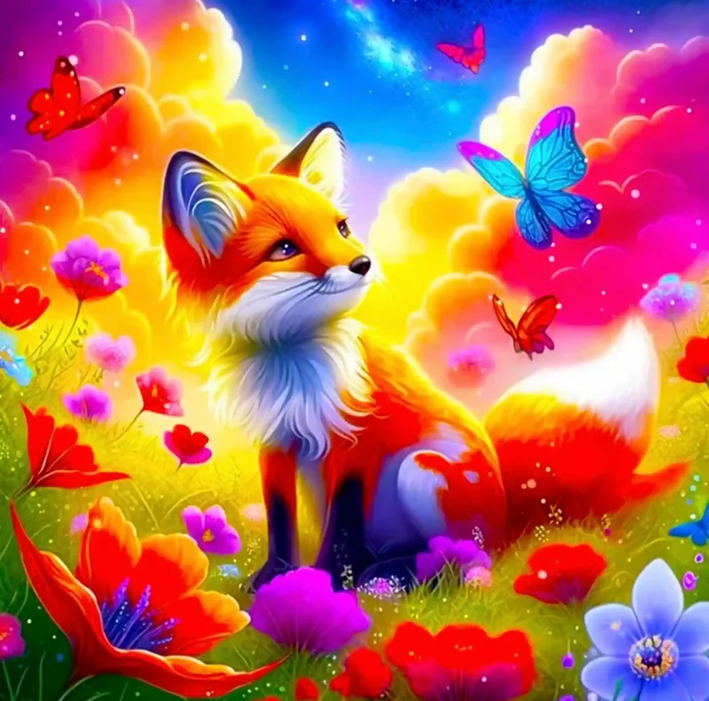 Diamond Painting Kids - Der kleine Fuchs im Zauberland
