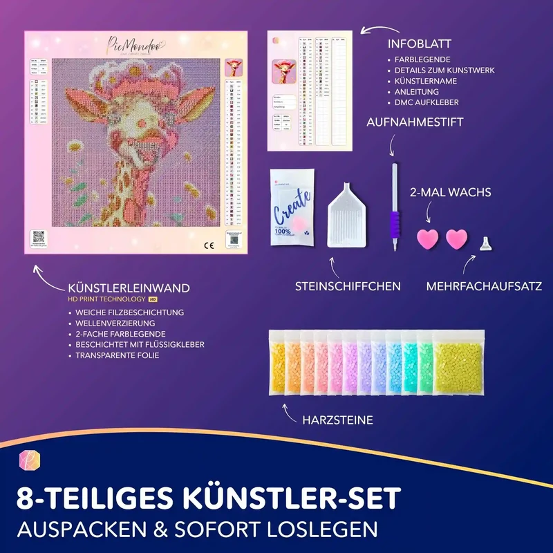 Diamond Painting Kids - Fröhliche Giraffe
