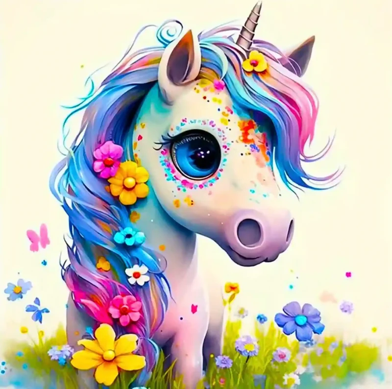 Diamond Painting Kids - Süßes Einhorn
